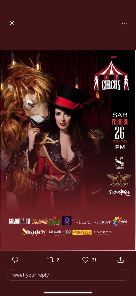 PoblanaFantasia's tweet photo. Circus está en su primera fase de venta!! El primer espectáculo para parejas #swingerpuebla en el que se combinará la magia del Circo con el erotismo y la fantasía!! Info al 2️⃣2️⃣2️⃣7️⃣2️⃣2️⃣4️⃣8️⃣3️⃣0️⃣
Para los nuevos 😊 los no tanto 😏 experimentados 😈 y curiosos 🙃 #CapitalesSw https://t.co/o0XdfyWYqo