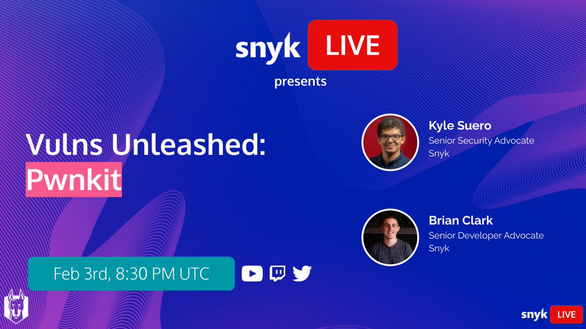snyksec's tweet image. “The Sudo of Systemd” has a longstanding vulnerability. It allows folks to escalate their access by executing a simple buffer overflow attack, corrupting memory &amp;amp; tricking #Polkit.

Join SnykLIVE today w/ @_clarkio &amp;amp; @h4ck3r_ky13to as they discuss #Pwnkit: twitch.tv/snyklive