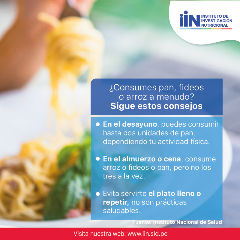 IINPeru's tweet photo. #IINConsejo Hoy te dejamos algunos consejos si eres consumidor frecuente de carbohidratos. Recuerda no comer estos alimentos en exceso. 🧐
#Ahora #Actualidad #Consejos #FelizJueves #Ahora #AlimentaciónSaludable #IIN https://t.co/xkg7aKxtLT