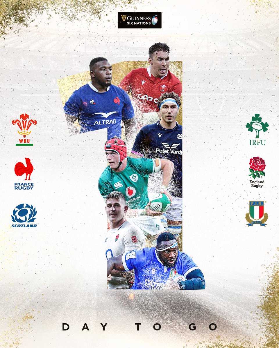 SixNationsRugby's tweet photo. It's the last day without #GuinnessSixNations rugby. 🙌 https://t.co/bi8tpiTnCs
