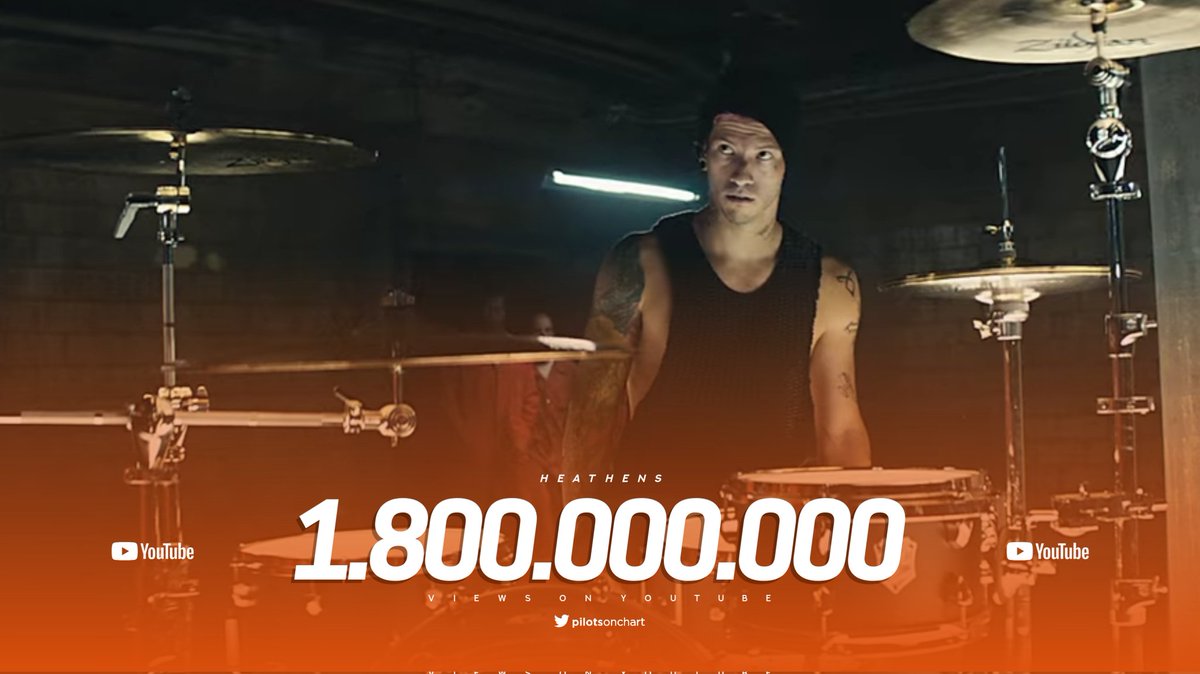 “Heathens” has now surpassed 1.8 billion views on YouTube.

— It's <a href="/twentyonepilots/">twenty one pilots</a>’ 2nd most watched video.