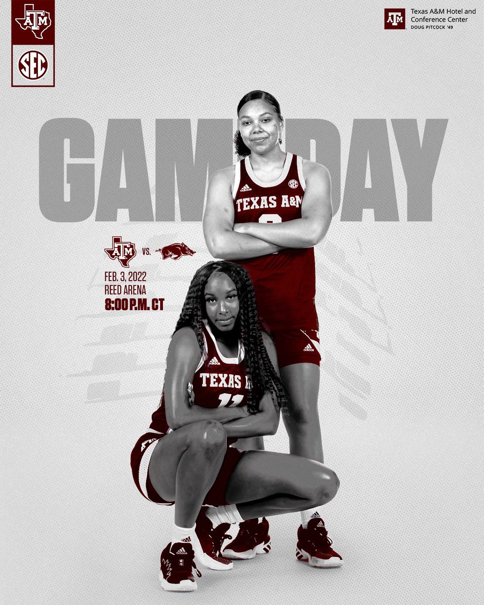 Basketball will be played tonight at Reed Arena! Fans are encouraged to use great caution in light of the weather conditions in the Brazos Valley. Those that do attend should utilize the North, East and Main entrances 👍

⏰ 8 PM
📺 aggi.es/3IRWx0m

#GigEm | #BTHOarkansas