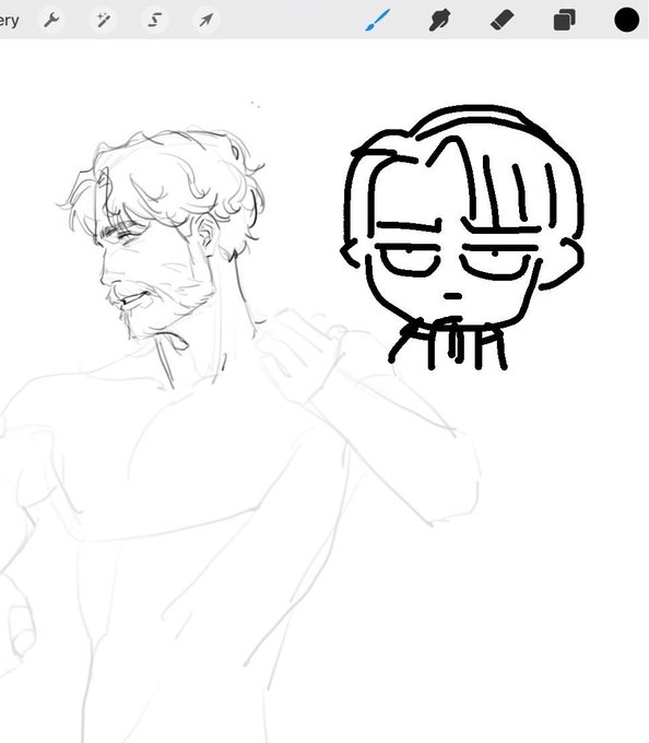 When @02png asked me how to draw levi, I demonstrate the key of drawing him using my finger: 