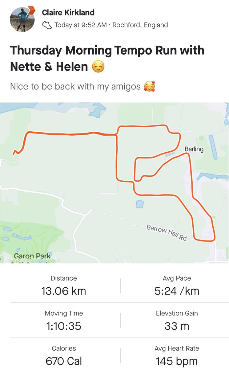 cK_Kirkland's tweet image. The Three Amigos were reunited for a long overdue run this morning 🥰 today we took on Tempo Thursday - some kms felt harder than other but was so much better to be running together ☺️ pleased with the overall paces that we maintained #ukrunchat #running #runningwithfriends