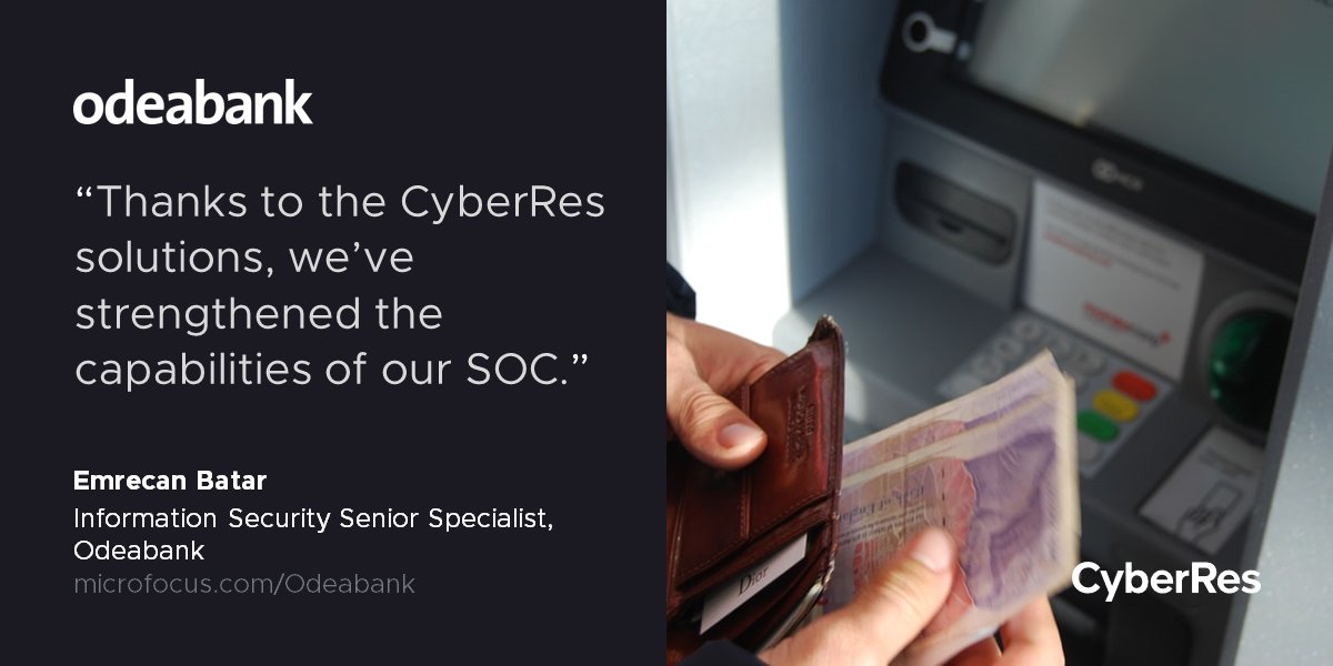 See why <a href="/odeabank/">odea</a>’s #InfoSec Senior Specialist said they were able to strengthen the capabilities of their #SOC with #CyberRes in @MicroFocusSec's new #SecOps case study: | #SIEM #ThreatDetection #CyberResilience bit.ly/3KHMD3c #MyCompany