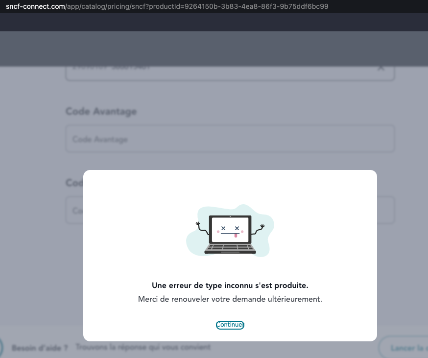Première utilisation de sncf-connect: premier bug. Impossible de renouveller ma carte Liberté <a href="/SNCFConnectTech/">SNCF Connect & Tech</a> <a href="/SNCF/">❌</a> - il y a des choses qui ne changent jamais