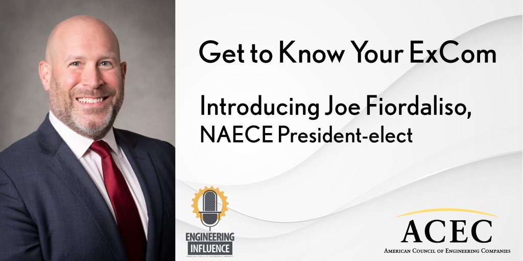 We're featuring our new episode of "Get to Know Your ExCom" on the the podcast.  Today, we talk with incoming NAECE President Joe Fiordaliso with <a href="/ACECNJ/">ACEC New Jersey</a>: bit.ly/3GpOFBt