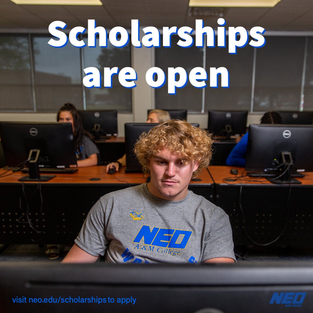 Want to stay busy during this winter storm? Occupy your time by filling out scholarships! Head over to neo.edu/scholarships to apply!! #gogoneo #rownorserow