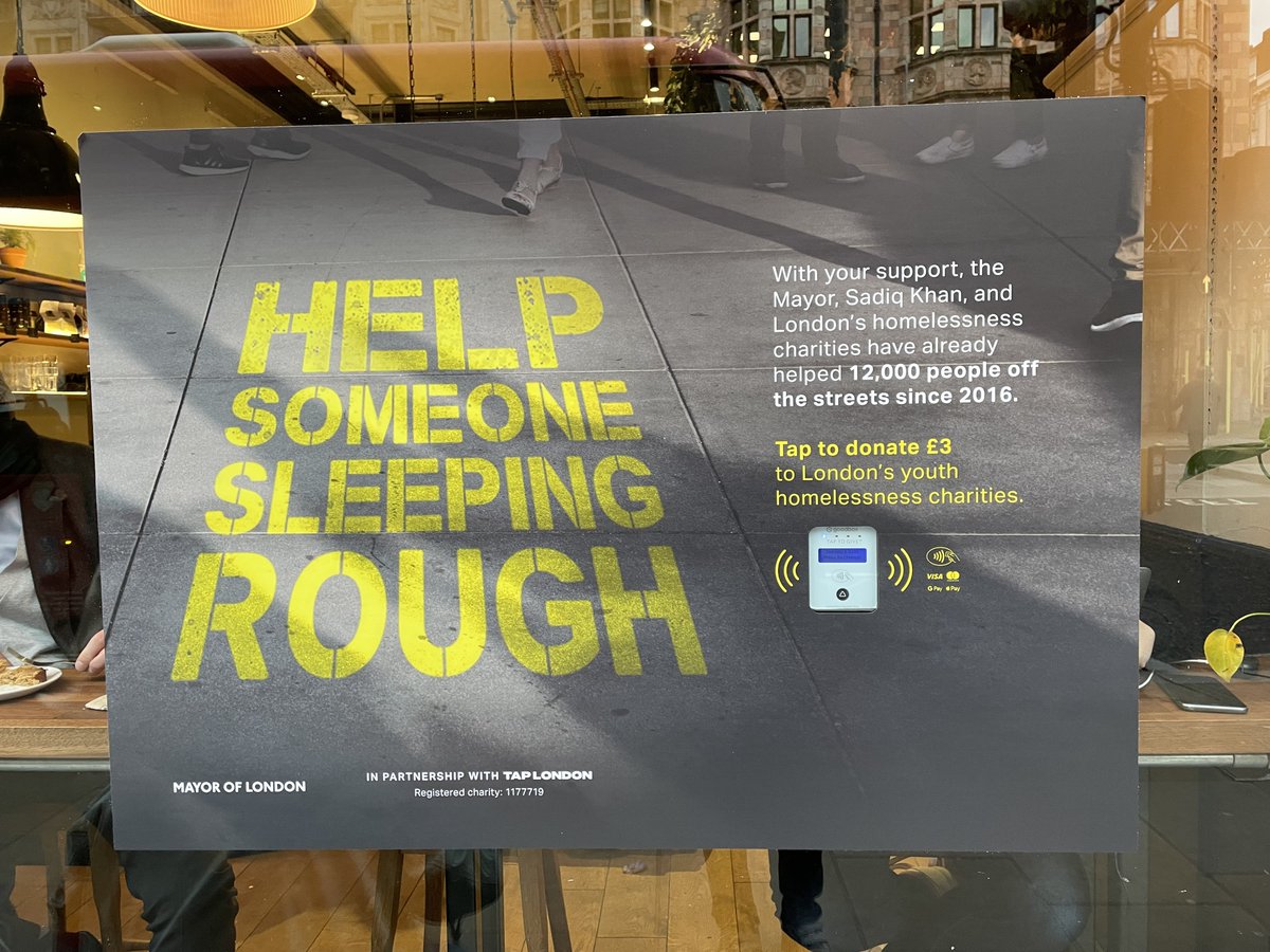 cgledhill's tweet image. These @LondonTap contactless charity window displays are cool! #fintech #chartech #homeless @MayorofLondon