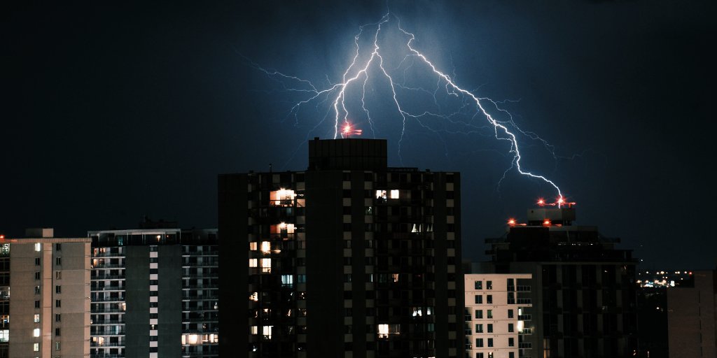 Buildings get struck by lightning more often than you may think. If you’re in #construction, #buildersrisk insurance can help.
