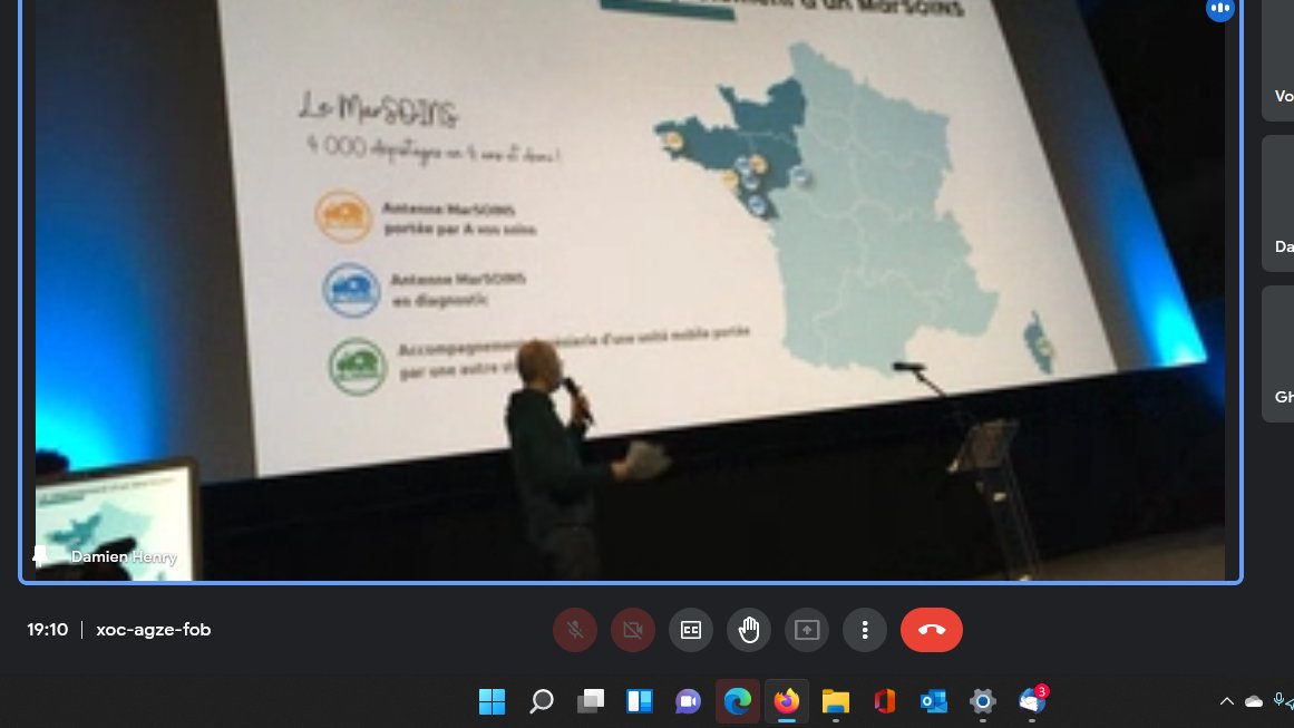 Yann s'occupe de nous présenter les projets de déploiement du concept MarSOINS! 

Les projets en cours... nous avons des projets dans vos territoires! <a href="/ars_pdl/">ARS Pays de la Loire</a>  @ARSCORSE1 <a href="/ARS_CVDL/">ARS Centre-Val de Loire</a> <a href="/ArsBretagne/">ARS Bretagne</a> #Mayotte <a href="/ars_normandie/">ARS Normandie</a>