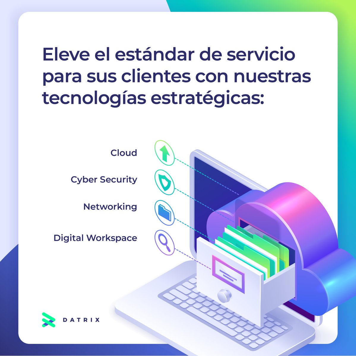 DatrixMX's tweet image. Buscamos facilitar productos y servicios que forman soluciones necesarias para 𝗱𝗶𝗴𝗶𝘁𝗮𝗹𝗶𝘇𝗮𝗿 𝗮 𝗻𝘂𝗲𝘀𝘁𝗿𝗼𝘀 𝗰𝗹𝗶𝗲𝗻𝘁𝗲𝘀 de acuerdo a sus necesidades, etapas presupuesto y conocimiento actuales.

Conozca más:
🌐 datrix.mx

#Datrix