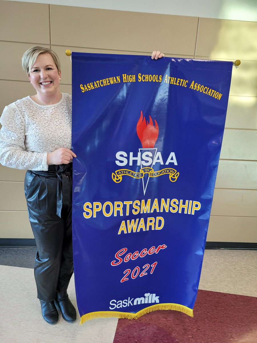 Such a privilege to be awarded the <a href="/shsaasport/">SHSAAsport</a> <a href="/SaskMilk/">SaskMilk</a> Sportsmanship Banner for 5A Girls Soccer. #prideandjoy <a href="/whs_pssd/">Warman High School</a> <a href="/prairiespiritsd/">Prairie Spirit SD</a>