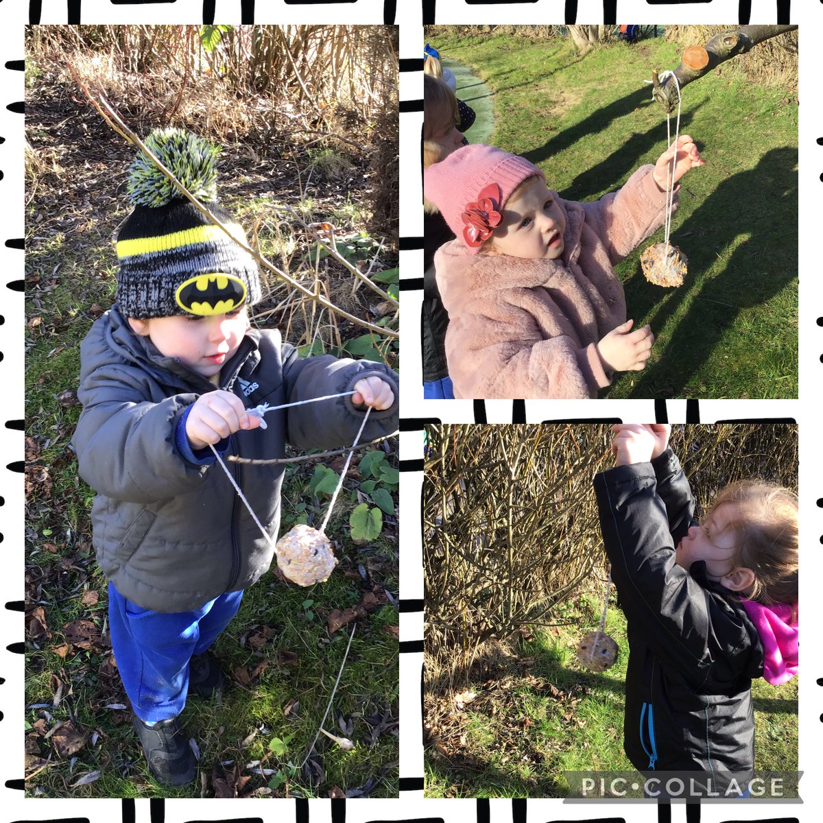 EvertonNursery's tweet image. Heyworth children made bird feeders to attract birds into their outdoor environment. Helping birds survive the winter. #Heyworth #OutdoorLearning #RSPB_Learning #Birds #Wildlife #Natures_Voice #EarlyYears #EYMatters #EYTalking #EYFS