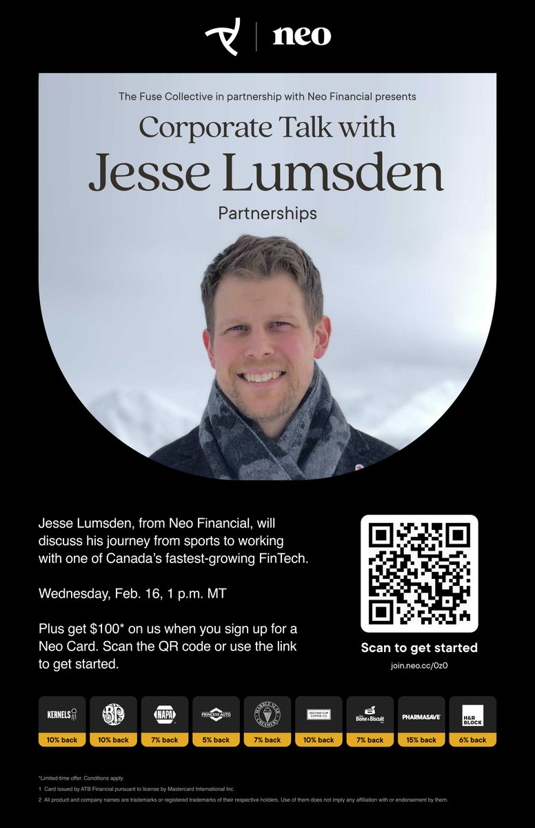 We're excited to announce we'll be partnering with <a href="/neofinancial/">Neo Financial</a> to bring you the Startup Mindset: Building a Culture of Innovation with Olympian Jesse Lumsden! You don't want to miss this event happening on February 16, 2022 at 1pm MST. Link to register: lnkd.in/gUtFS4RY