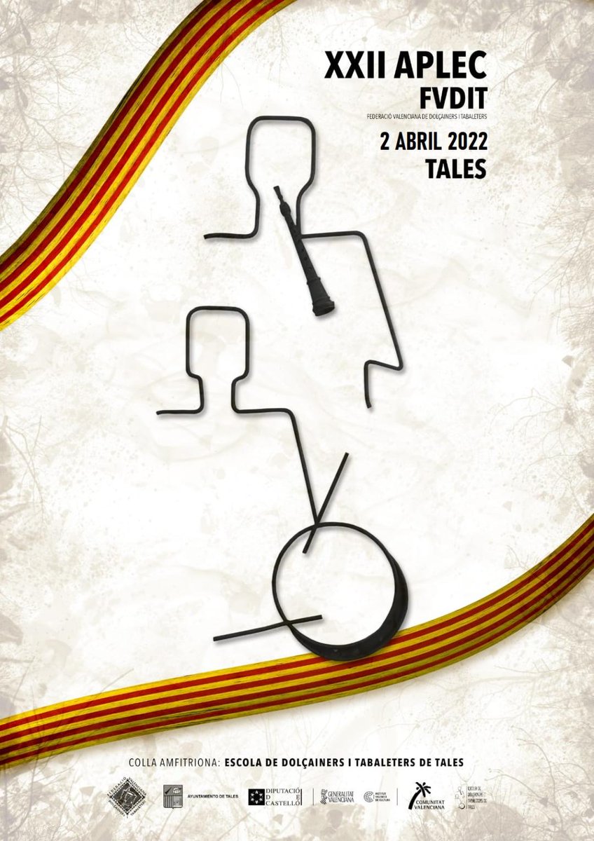 El 2 d'Abril de 2022 la Federació Valenciana de Dolçainers/res i Tabaleters/res celabrará el XVII aplec a la poblacion de Tales, Plana Baixa. Els amfitrions seran l'Escola de Dolçainers i Tabaleters de Tales. Us esperem.
Més informació a xirimita.com