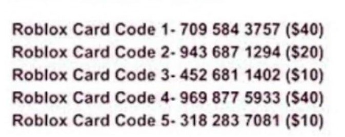 Roblox Gift Card Codes For 10000 Robux