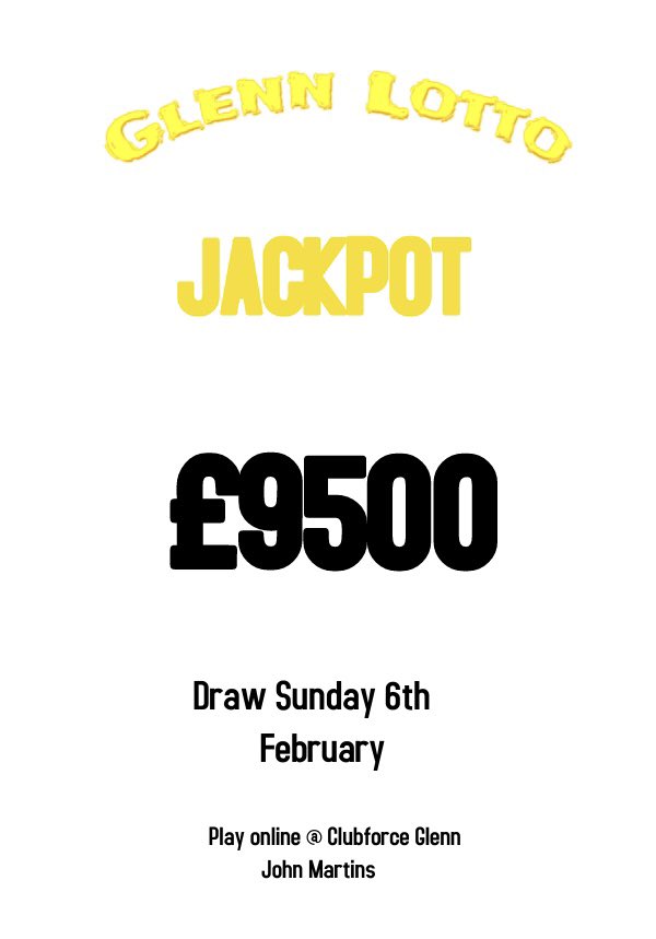 Again we have a Huge Lotto Jackpot up for grabs this Sunday with the Jackpot sitting at a Massine £9500…

Play online using the link below 👇👇👇

play.clubforce.com/play_newa.asp?…
