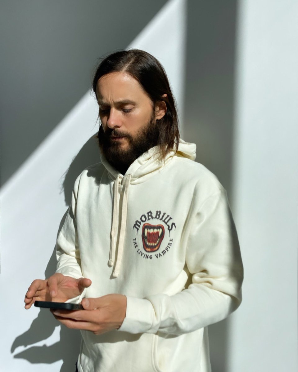 morbiusmerch's tweet photo. Mark your calendars 🗓 TOMORROW @jaredleto’s going LIVE on IG @ 2:30 PT to celebrate the launch of #MorbiusMerch &amp; give away some of the new collection! See ya there 🖤 https://t.co/LRJuqJgo9N