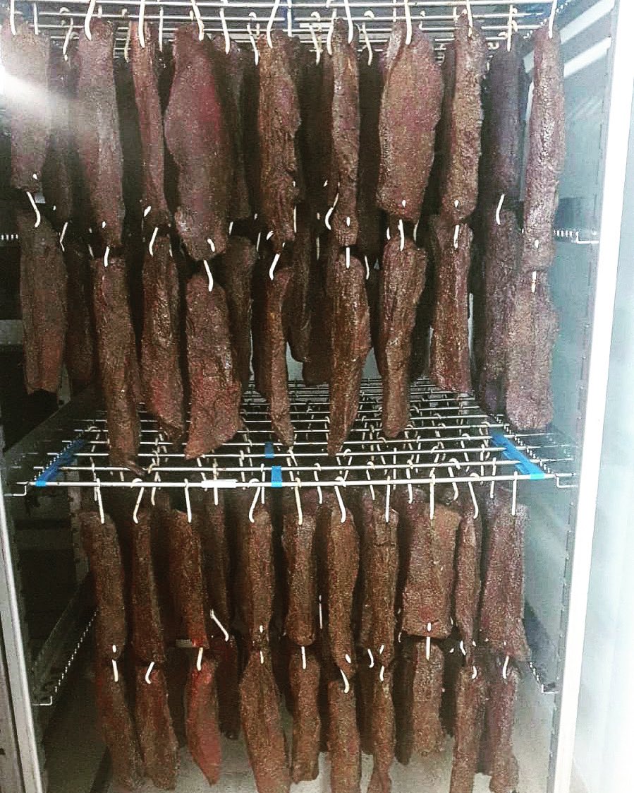 100kg ostrich #biltong in our drying room