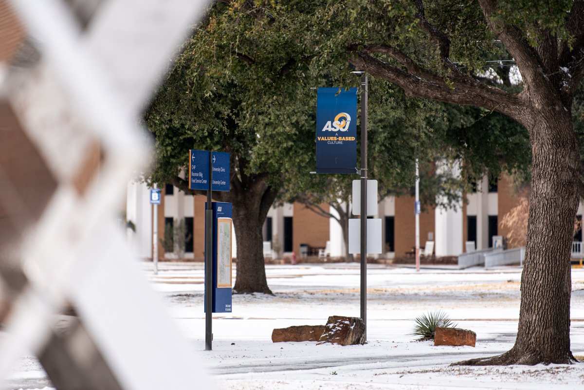 Stay safe and warm, #RamFam! ❄️ #AngeloState