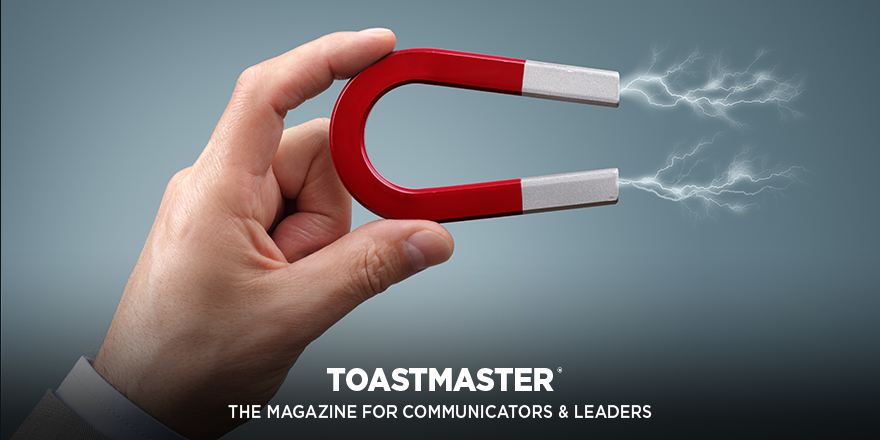 Discover one of the most potent presentation tools: the attention magnet. These magnets are short, often generic phrases to signal the audience that something important is about to be shared. It’s the verbal equivalent of a neon sign. 
bit.ly/TI_PointIs
#toastmasters