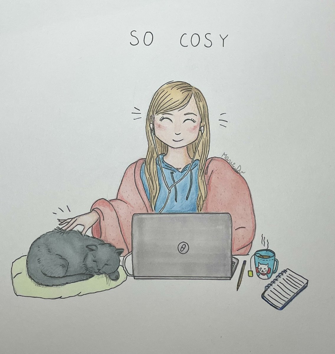 Marie_Deventer's tweet photo. Perks of online conferences… Last souvenir of my first #TIAFT event! #TIAFTVirtual #TIAFTcats (sketch by me) https://t.co/ru7tqxkuQx