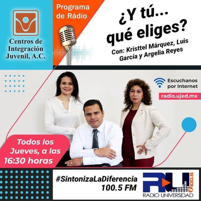 radioUJED's tweet photo. Hoy #SintonizaLaDiferencia a las 4:30 pm en el programa “¿y tú... qué eliges?” de #CIJDurango se hablará sobre el proyecto de movilización comunitaria. #VoluntariosEnAcción #CIJContigo #JóvenesEnAcción https://t.co/nZvDbqMvuD
