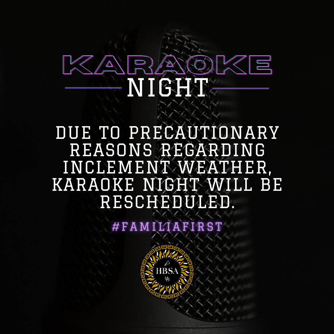 🚨Unfortunately we are postponing our first social of the semester as we prioritize our member’s safety. Please stay safe, dry, and warm Familia.💛 #FamiliaFirst