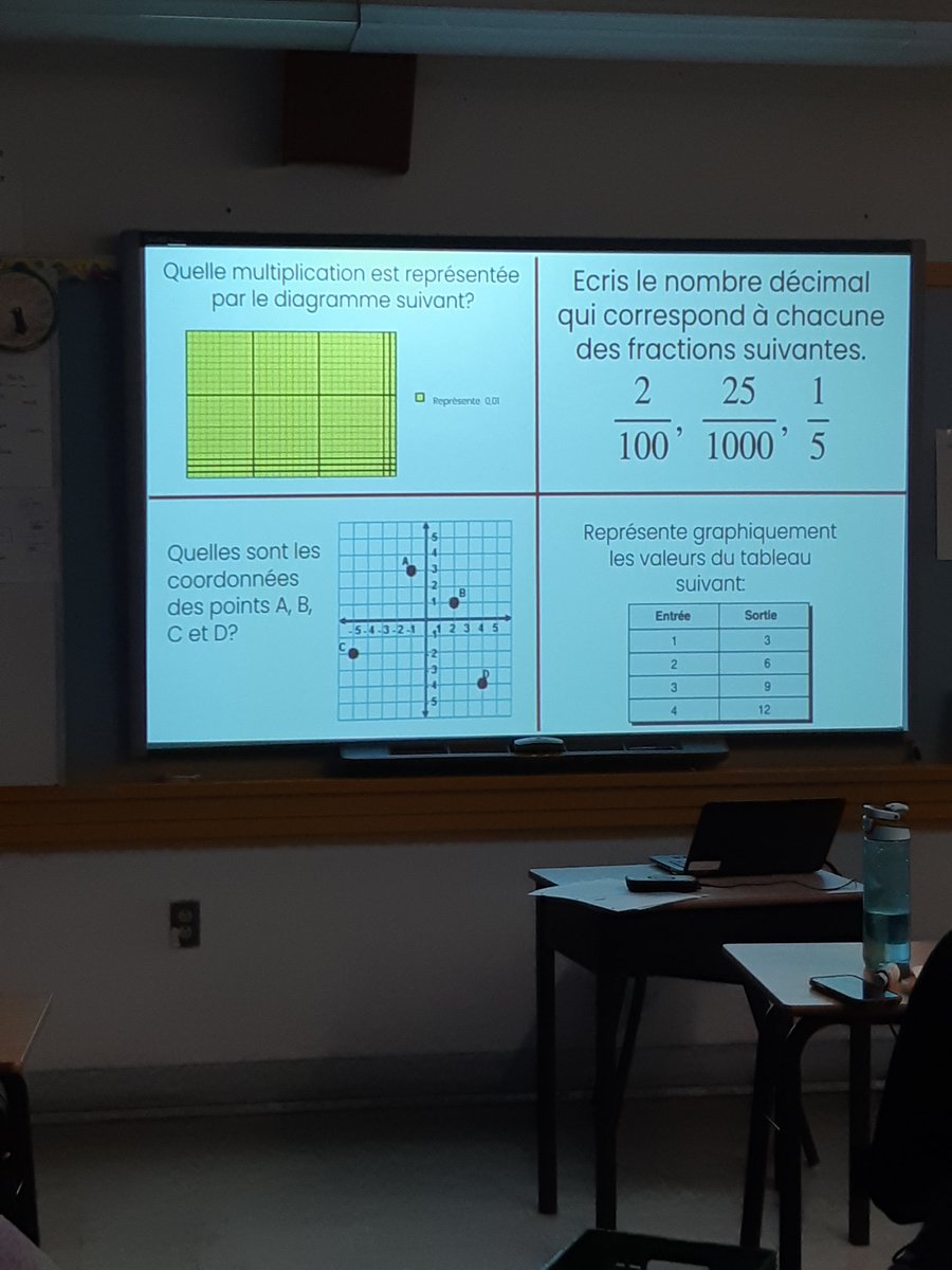 S_Achkar's tweet photo. À la suite d'un exercice de récupération les 7e de M. Roach @CJHS_HRSB ont modélisé la division des nombres décimaux. Ils ont aussi écrit une phrase qui aide à mieux comprendre l'opération en question~Modeling division of decimal numbers #makingconnections #HRCE_Math #iteachmath https://t.co/qIX0wNPJBI