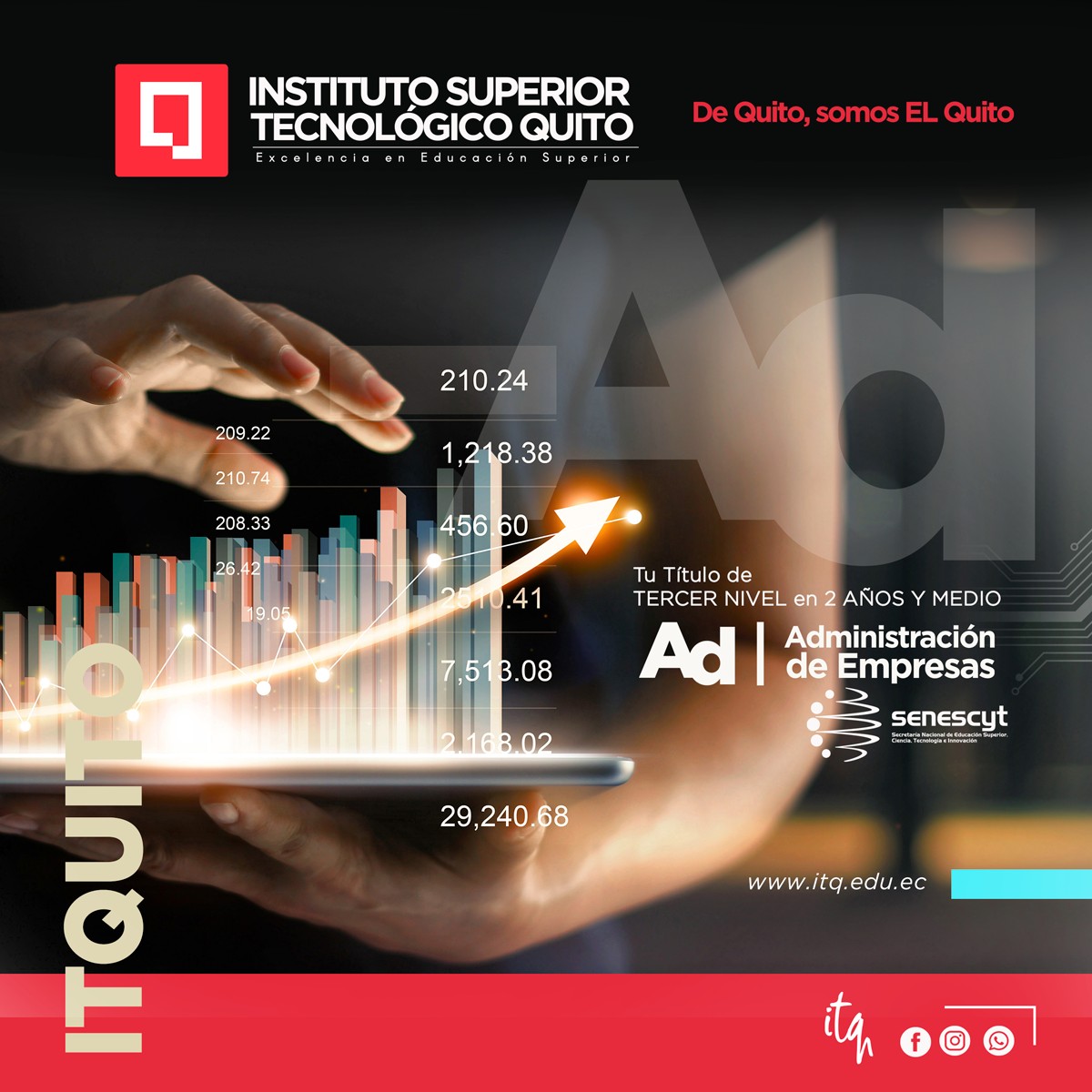 InstitutoQuito's tweet photo. Estudia ADMINISTRACIÓN DE EMPRESAS en el #ITQ y conviértete en un profesional apto para liderar en uno de los campos laborales más solicitados en el mundo corporativo.

Títulos avalados por la SENECYT 🎓
Accede a nuestro CRÉDITO DIRECTO. https://t.co/IlupTw58jB