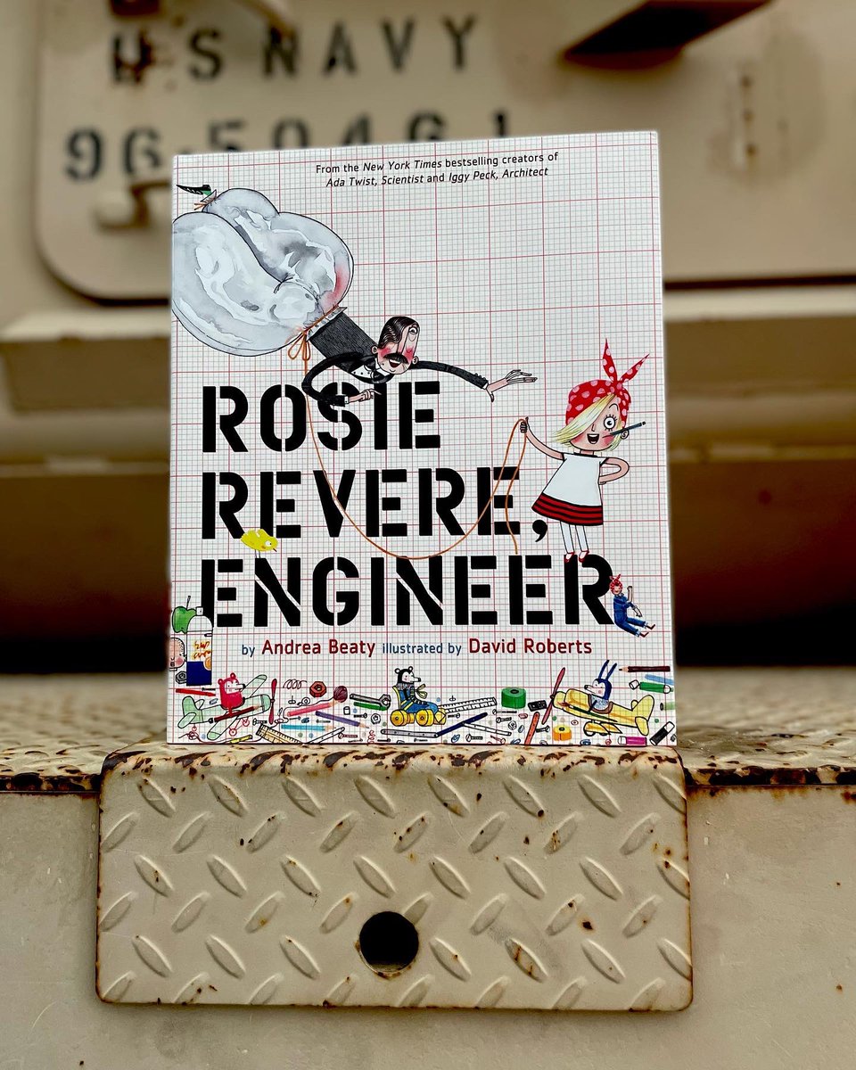SeabeeMuseum's tweet photo. Story Time With A Seabee! Today BU2 Nichols of NMCB-5 read Rosie Revere, Engineer. By Andrea Beaty, Illustrated by David Roberts. #construction #usnavy #NMCB5 #BU #builders #seabees #cando #reading #befunzone #BFZ #usnsm #NCTC #NBVC #porthueneme https://t.co/OrDaRSs3Pn
