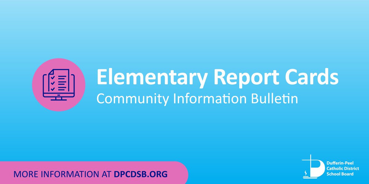 Parents/guardians of elementary students, please note that DPCDSB will be providing elementary students with their Term One report cards through their student email accounts from February 10-15, 2022. 

More information: ow.ly/Cz4G50HLVze