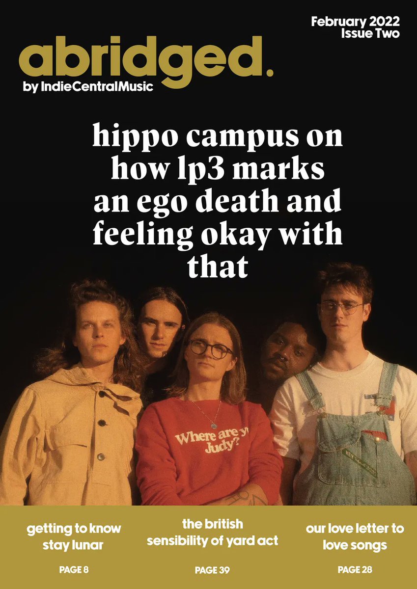 Issue 2 of abridged. magazine is now available on our website! Check out big features from <a href="/thehalocline/">hippo campus</a> &amp; <a href="/staylunar/">stay lunar ✿</a> plus a preview of <a href="/ladybirdthisis/">Lady Bird</a> debut album ‘We’!

Read here: buff.ly/3sgsjxb
Listen along with our Spotify playlist too: buff.ly/3onEk2S