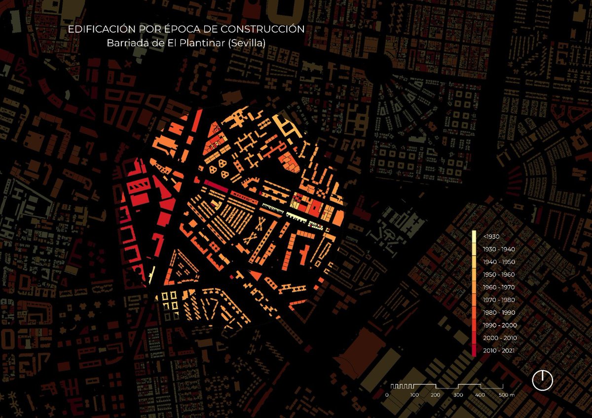 julia_dba's tweet photo. Primeros pinitos en #dataviz con QGIS y datos del catastro, animada e inspirada por los fantásticos mapas y diagramas de @dr_xeo https://t.co/bJbLdc6EJu