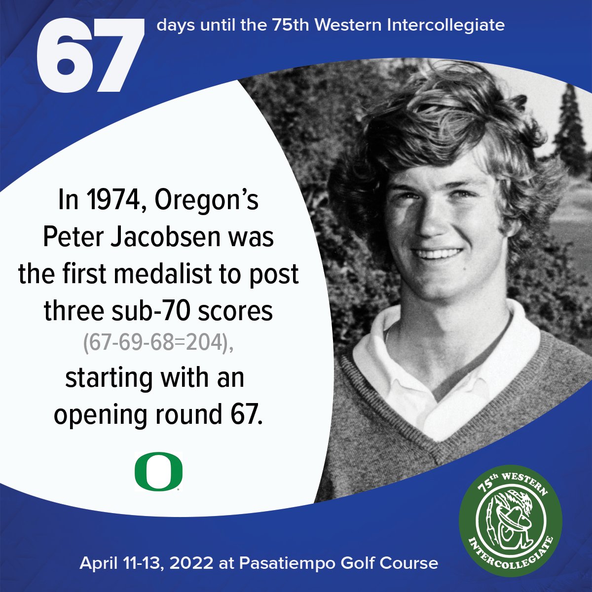 7-time @PGATOUR winner Peter Jacobsen (@JakeTrout) set the tone for his successful PGA career while at the #WesternIntercollegiate 

67 days until the 75th #WesternIntercollegiate presented by @Topgolf is played live at @PasatiempoGolf and televised by @GOLFChannel!
 
 #SpartanUp