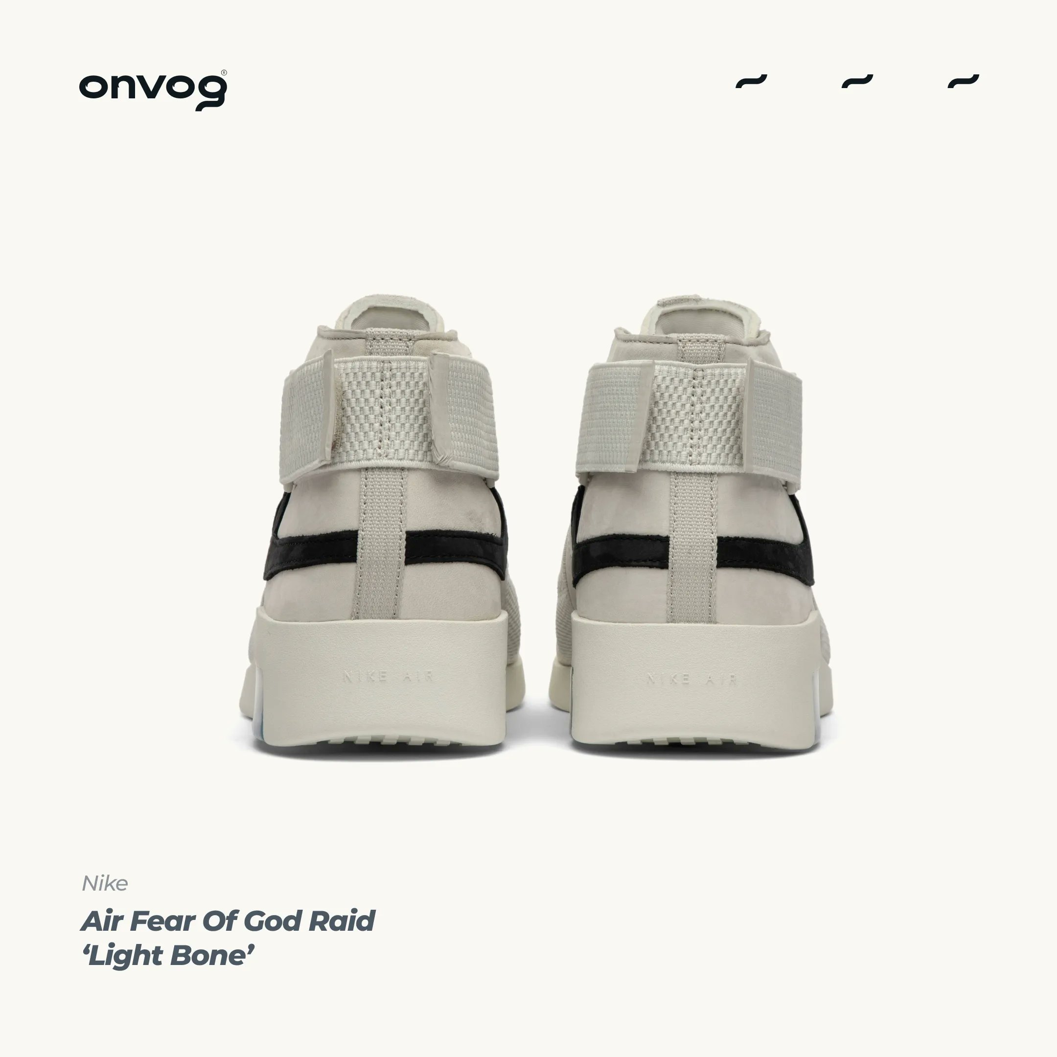 Air fear of god shop raid light bone on feet