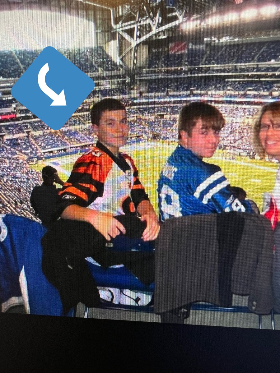 lizvano's tweet photo. @jethro1524 @JimIrsay .@JimIrsay (reposting from Tuesday) imagine being a @Colts season ticket holder with @Bengals blood running through your veins. 

@jethro1524 (pictured in the custom @ochocinco jersey) is the definition of a hard core Bengals fan. #WhoDey https://t.co/OueFDL8I68
