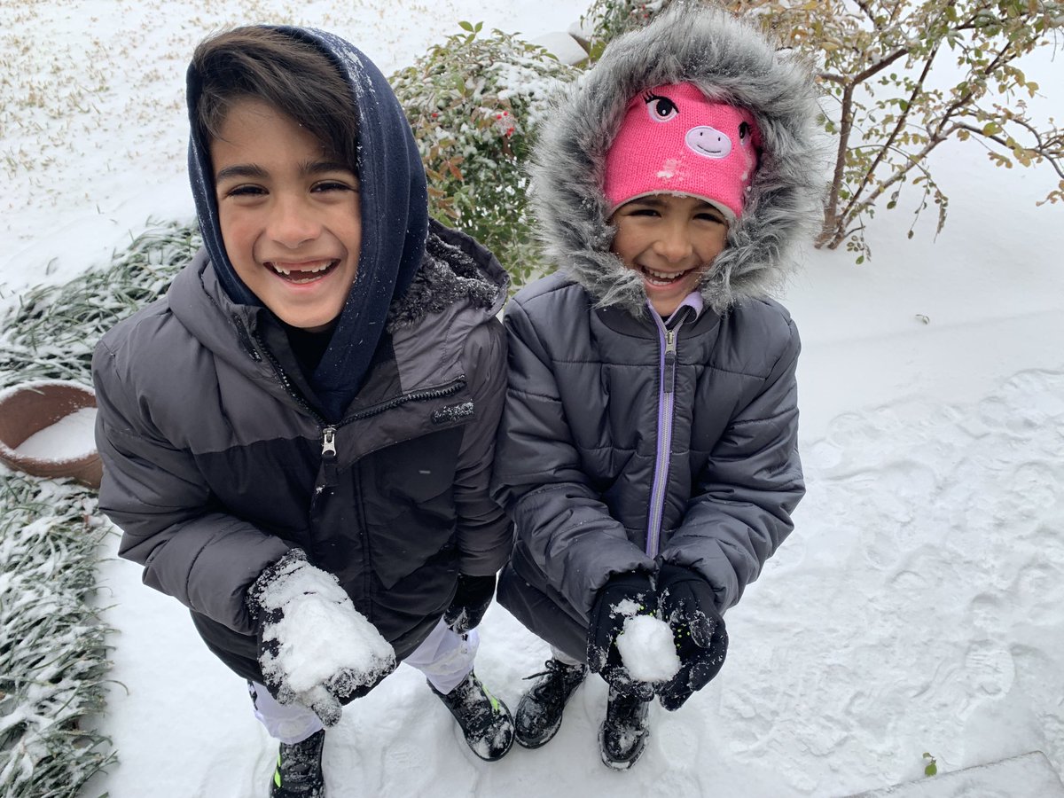 Fox4David's tweet image. It’s never too cold when you are a kid. Fun snow day for these two!