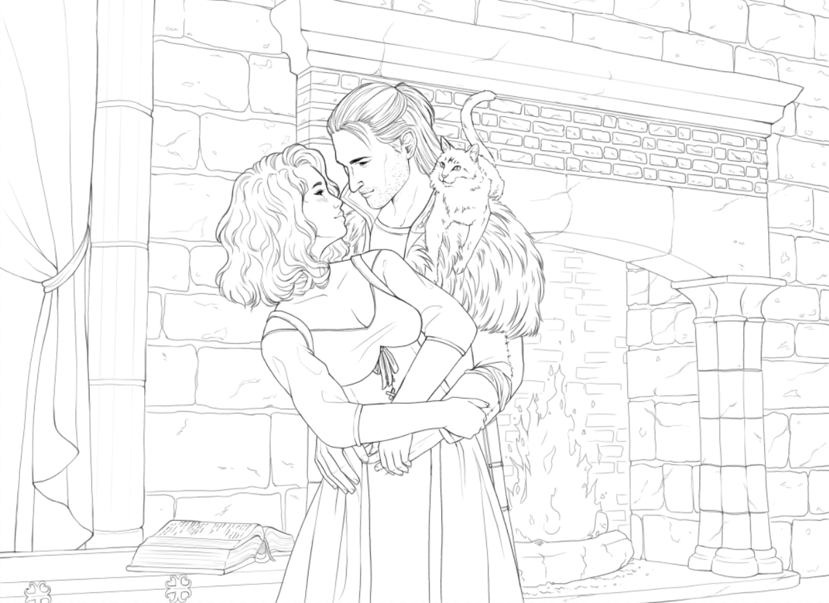 AshalleArt's tweet image. And here I got another commission work in progress. This time for @HuffPuffPuff7 💕🥰 
#DragonAge #dragonage2