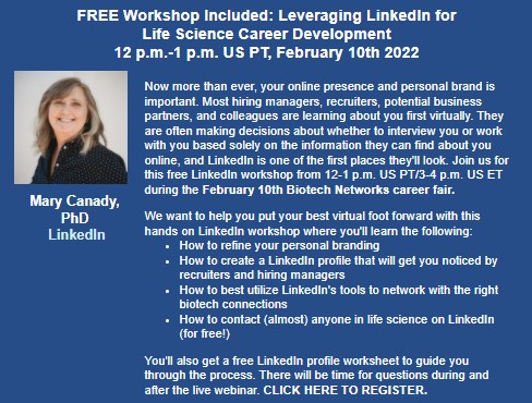 Comprendia's tweet photo. Please RT! FREE #Workshop: Leveraging @LinkedIn for #Lifescience #CareerDevelopment during @BiotechNetworks #CareerFair Feb. 10. Improve #PersonalBranding, #Recruiter, visibility, #networking &amp; how to contact #biotech professionals on #LinkedIn for FREE! https://t.co/ESTjnpMMyh https://t.co/n3v4fdruWV