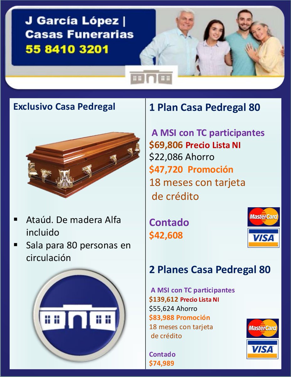 jgl_funerarias's tweet photo. J García López | Casas Funerarias 
☎ 55 8410 3201

Gran promoción - Plan Funeral para CASA PEDREGAL 
- Cdmx y Área Metropolitana. 

 Whatsapp: 
https://t.co/Vg5PXr3eW5

#DíaInternacionalDelAbogado
#FelizJueves
#Durango https://t.co/3jLAVUDisg