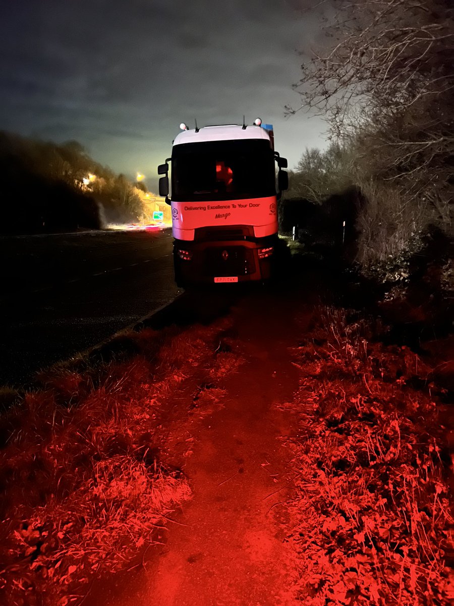 “Delivering excellence to your door” by parking not in the lay-by itself, but on the adjoining grass verge and *most* of the cycle lane… then came out of the cab to ask why I was taking a photo…