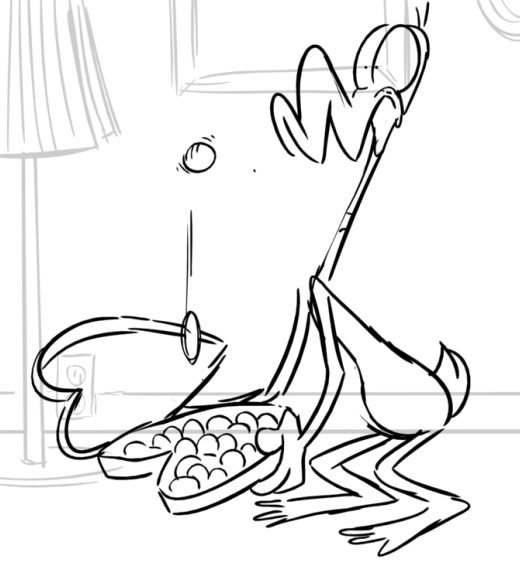 Cut gag at the beginning... I really wanted to see these drawings cleaned up, XD 
