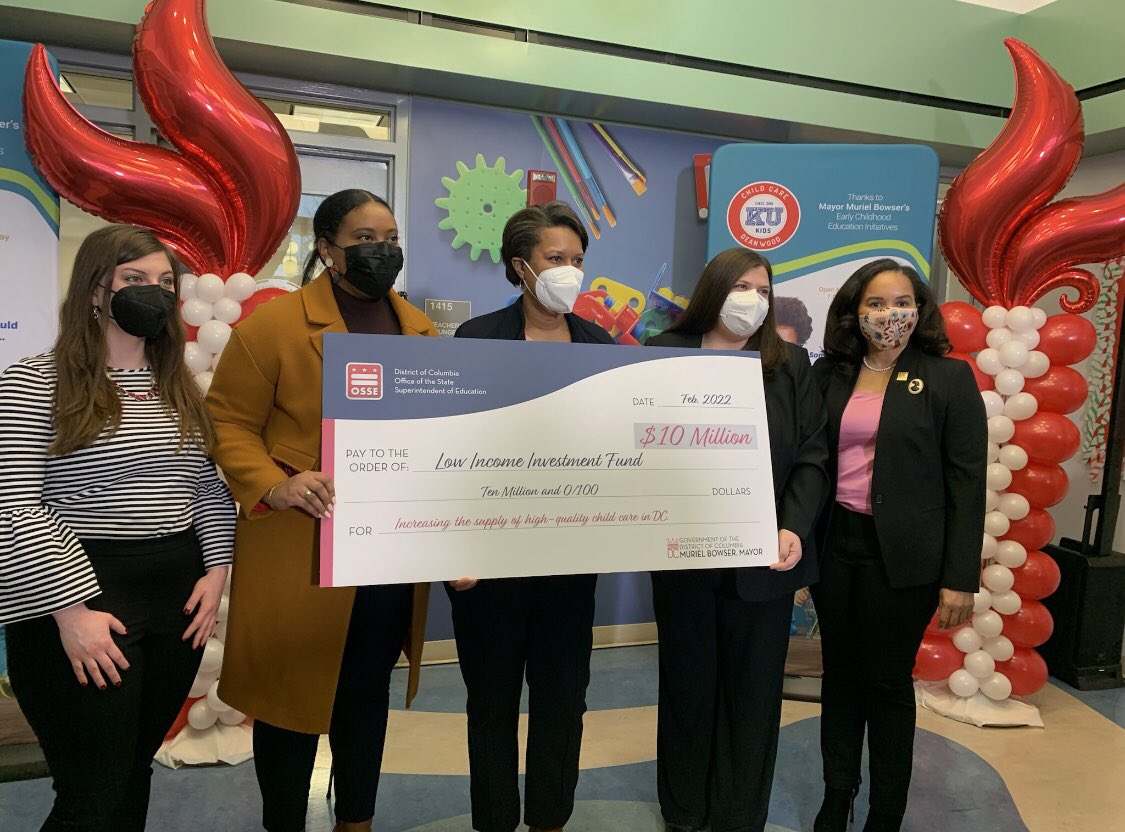 Congrats to the <a href="/Liifund/">Low Income Investment Fund (LIIF)</a> ECE Team for being named Administrator of the next round of the Access to Quality Child Care program in DC! So much incredible #childcare facilities work to be done in the District. #BuildUpChildCare <a href="/LauraCJackman/">Laura Jackman</a>