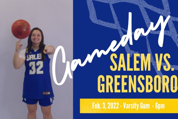 It’s GAMEDAY!! 🏀📣⁣
⁣
Tip off is at 6pm versus Greensboro College!⁣ We want to see YOU in the bleachers tonight! 

⁣Let’s flood the stands with blue and yellow. And if you can’t make it, be sure to tap into the live stream! 
⁣
 #SC #OneSpirit⁣