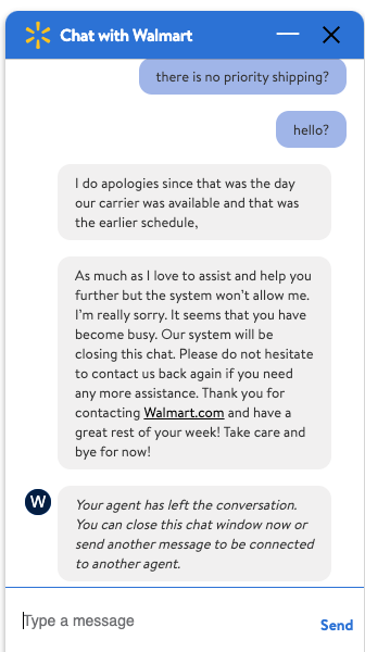 ade5hmukh's tweet photo. @Walmart you have long way to go with your Walmart+ service (which I'll cancel) and your customer service. For something of these things, you literally can't compete with @amazon https://t.co/a9snpSNSlK