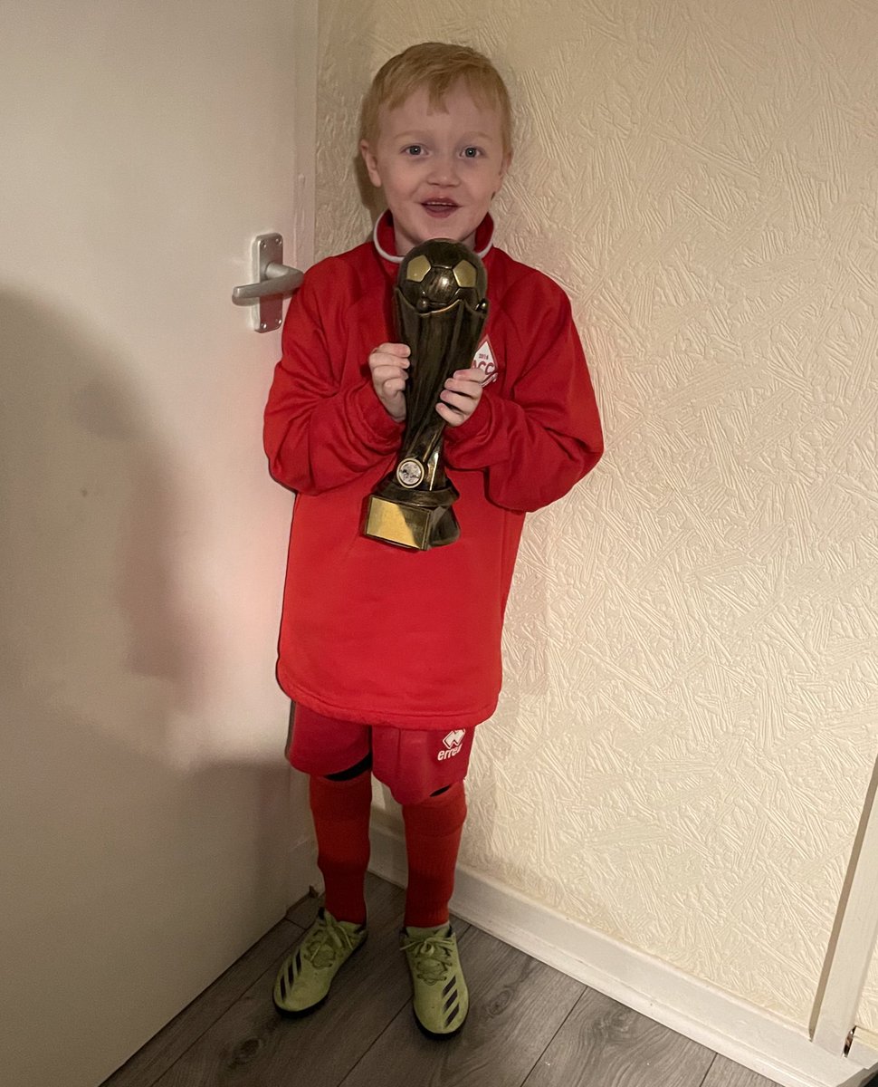 li_dunn's tweet photo. @HolyFamily_PS Liam is so pleased with himself being player of the week 🏆 https://t.co/pat0XTxpPg