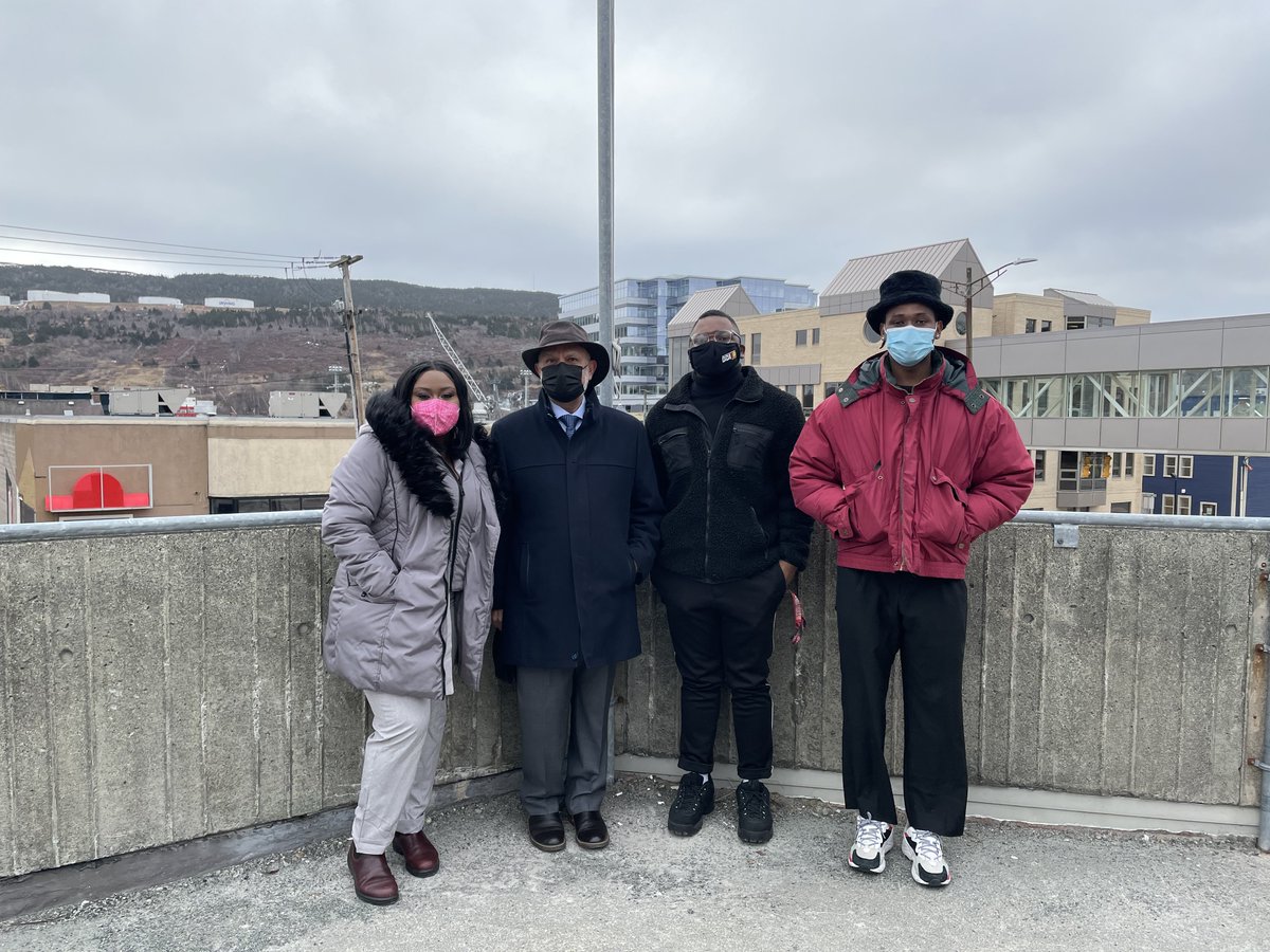 SenatorRavalia's tweet photo. Honoured to celebrate the start of #BlackHistoryMonth with Black Lives Matter NL cofounders Raven Khadeja, @preciousmofifam & Brian Amadi, and St. John's Deputy Mayor @Sheilagholeary @CityofStJohns #BHM #BLMNL
Photo: Olufemi Ajiboye https://t.co/Ut4C8gOoex