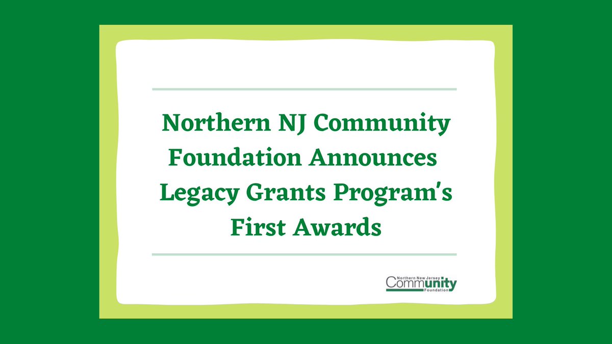 NNJCF's tweet image. The Northern New Jersey Community Foundation announces first #LegacyGrants Program's awards👏.  
Congratulations to these organizations: 
• @CivicStory   
• Creative Placemaking Communities
• @HackensackRiver 
• @nfrpp 
 
Details: bit.ly/NNJCFFirstLega…
#collaboration #NNJCF